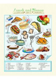 Food - Lunch and Dinner - Picture Dictionary