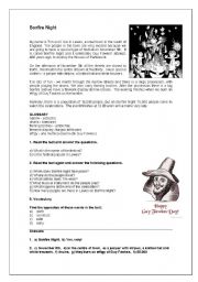 English Worksheet: BONFIRE NIGHT