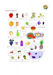 English Worksheet: fruits