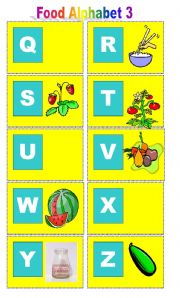 English Worksheet: Food Alphabet 3