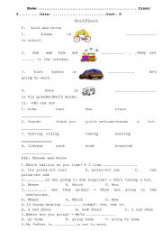 English Worksheet: Transport - Present Continuous