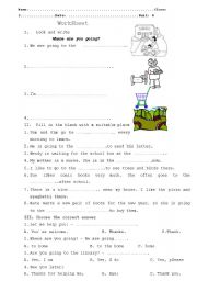 English worksheet: places 