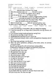 English Worksheet: past continuous  Past simple  present perfect