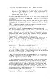 English Worksheet: Be yourself