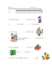 English Worksheet: possessive adjectives