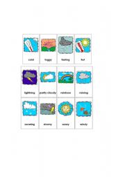 English Worksheet: weather flashcard