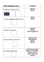 English Worksheet: HAVE YOU EVER...?