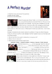 English Worksheet: Video Worksheet:  - A  Perfect Murder