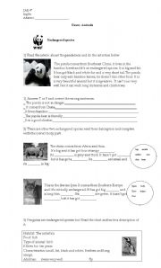 exam on animals descriptions