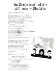 English Worksheet: Song: Another One Bites the Dust - Queen