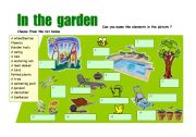 English Worksheet: IN  THE  GARDEN