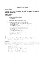 English worksheet: Modal verb review chart