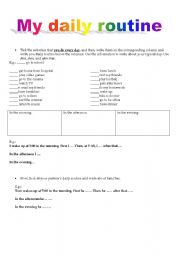 English worksheet: my daily routine