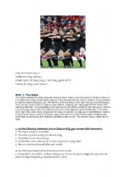 English Worksheet: rugby