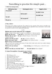 English Worksheet: Something to practise the simple past...