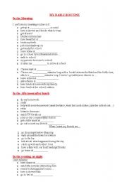 English Worksheet: My daily routine