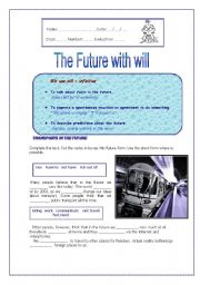 English Worksheet: The future with will 