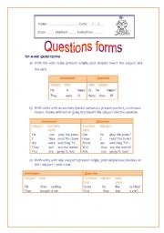 English Worksheet: Questions form 