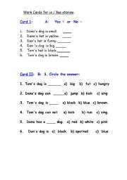 English worksheet: word cards for IS /HAS