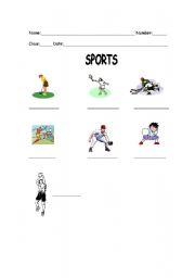 English worksheet: Sports