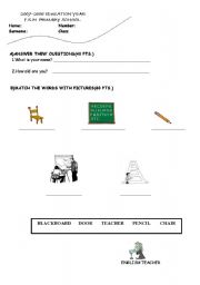 English worksheet: EXAM FOR 4TH CLASS