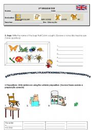 English Worksheet: Test 4thYear 2/2