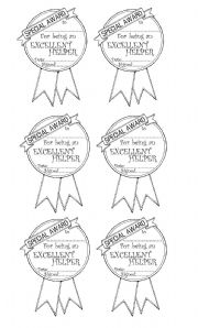 English Worksheet: helpers awards