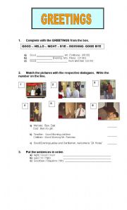 English Worksheet: Greetings Worksheet