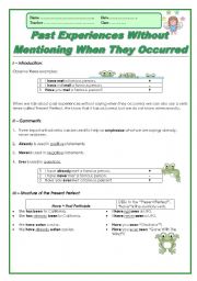 English Worksheet: Present Perfect Explanation and Speaking Activity - Have you ever...?