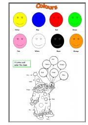 English Worksheet: Colours