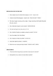 English Worksheet: Culture Quiz