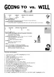 English Worksheet: GOING TO vs. WILL