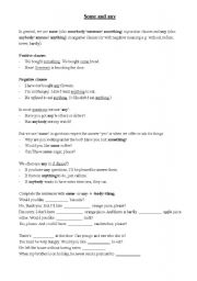 English Worksheet: Some and any