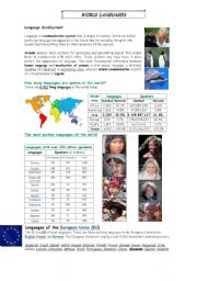 English Worksheet: World languages