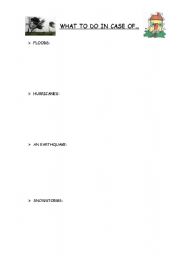 English Worksheet: Natural disasters