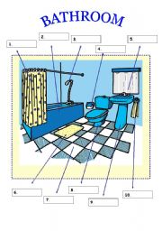 English Worksheet: vocabulary about parts of a bathroom