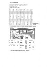 English Worksheet: parts of the house