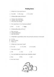 English Worksheet: Movie activity: Finding Nemo