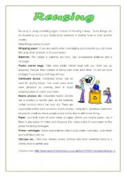 English Worksheet: reusing