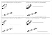 English worksheet: Pencil and eraser