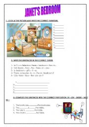 English Worksheet: Janets Bedroom