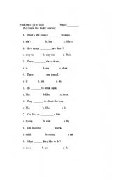 English Worksheet: is or are