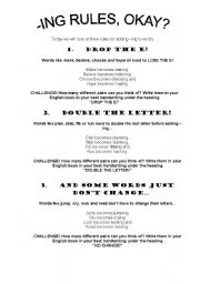 English Worksheet: -ing rules!