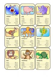 English Worksheet: Animal Card Game (2)