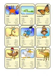 English Worksheet: Animal Card Game (4)