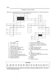 English Worksheet: Homophone Crossword Puzzle