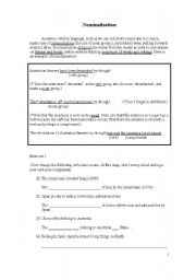 English Worksheet: Nominalisation