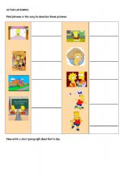 English Worksheet: Barts school day song (2) 