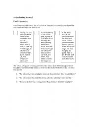 English worksheet: Action Reading Activity part 2