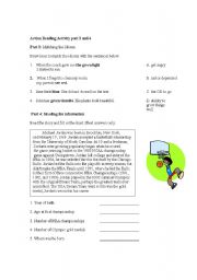 Action Reading Activity part 3 and 4